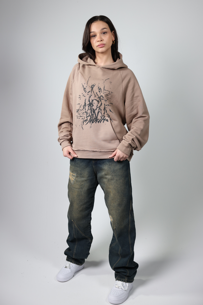 SPLIT DISTRESSED HOODIE