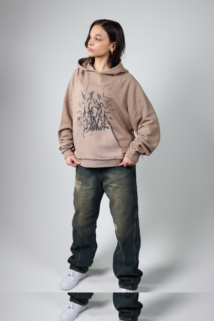 SPLIT DISTRESSED HOODIE