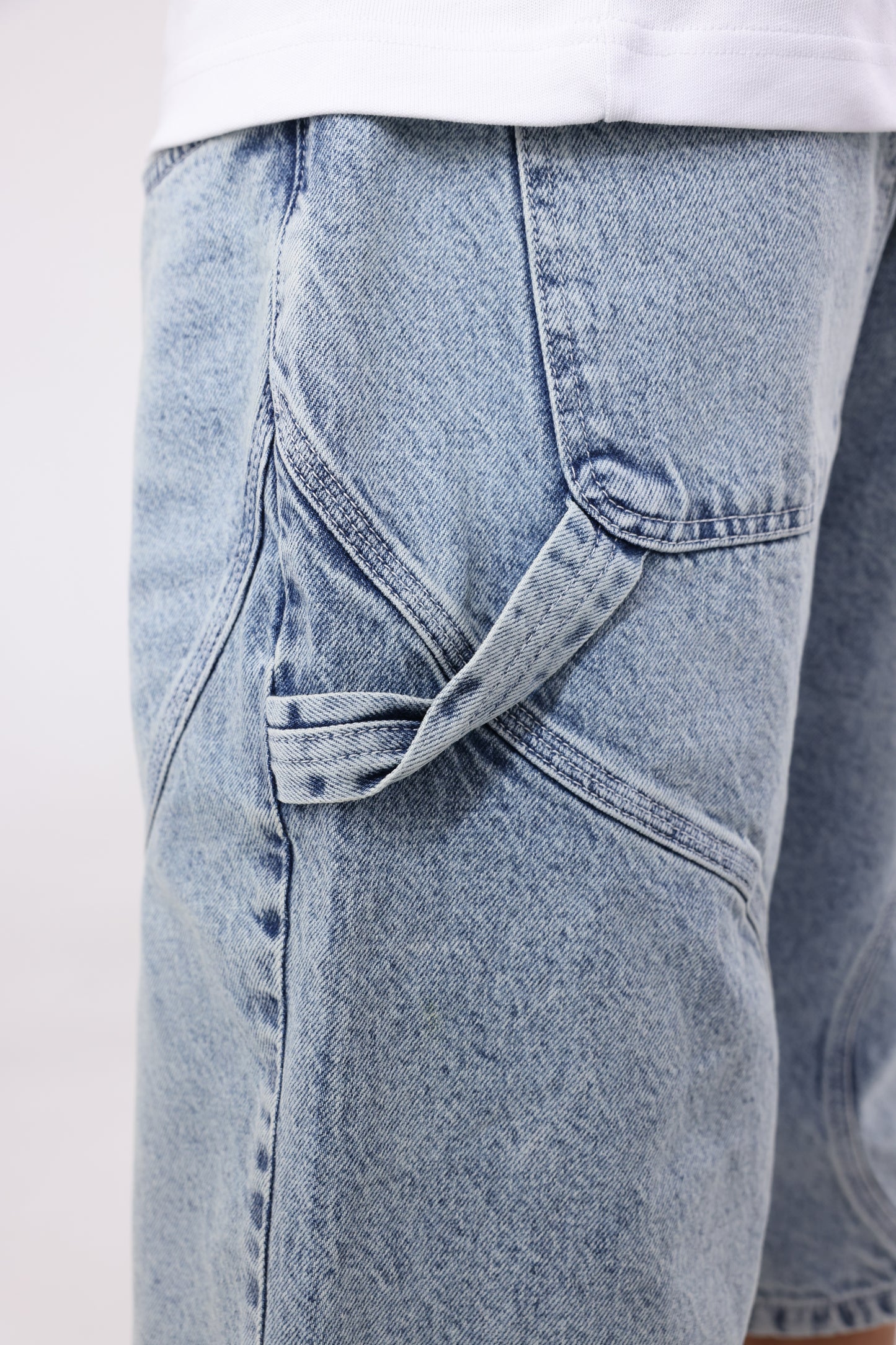 PATTERN JORTS LIGHT WASHED