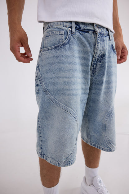 PATTERN JORTS LIGHT WASHED